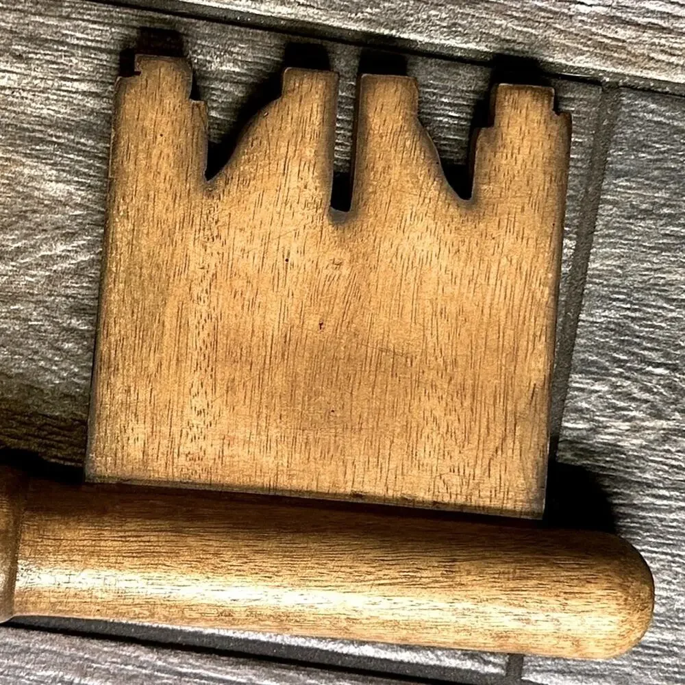 Pottery Barn NWOT  Rustic Brown Curved Real wood Decorative Key wall Art